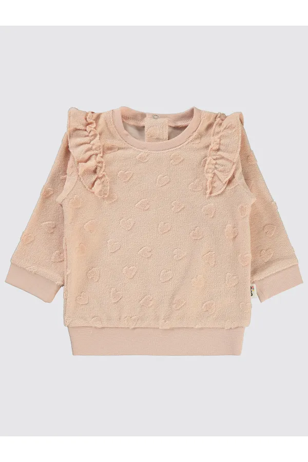 Sweat-shirt bébé 0-24 mois, couleur poudre - Emballage