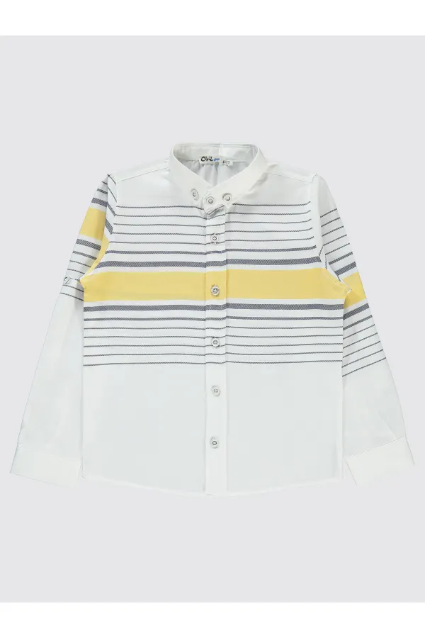 Erkek Çocuk Gömlek 6-9 Yaş Sarı - Paket