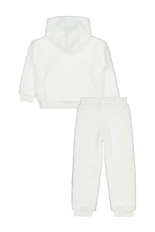 Kız Çocuk Eşofman Takımı 6-9 Yaş Ekru - Paket