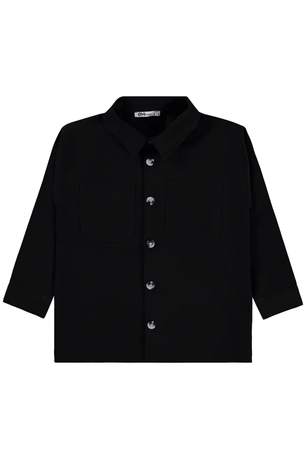 Boys' Shirt Set 6-9 Years Black - Package