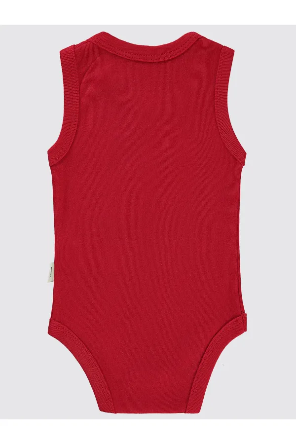 Body bébé à boutons-pression rouge 0-24 mois - Lot