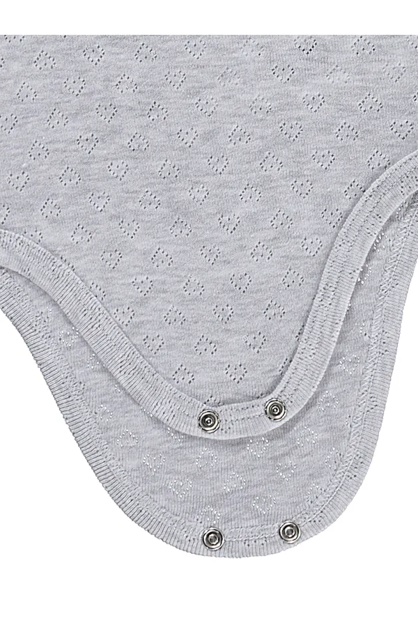 Bebek Çıtçıtlı Badi 0-24 Ay Gri - Paket