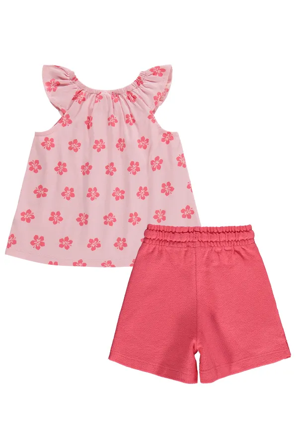 Ensemble pour fille de 2 à 5 ans, rose et grenade - Emballage