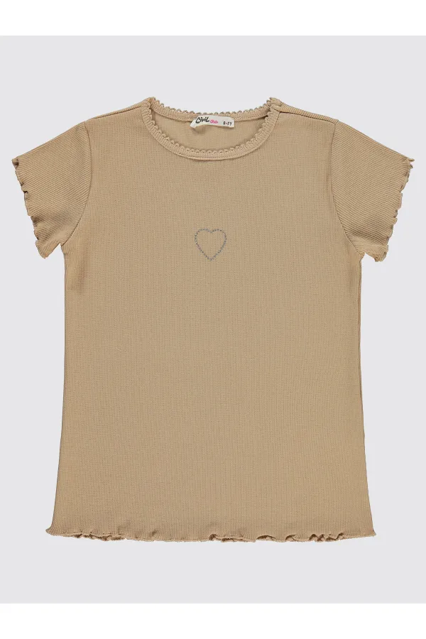 Kız Çocuk Tişört 6-9 Yaş Yulaf Sütü - Paket