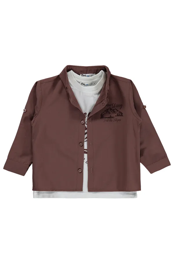 Ensemble chemise garçon 2-5 ans marron clair - Emballage