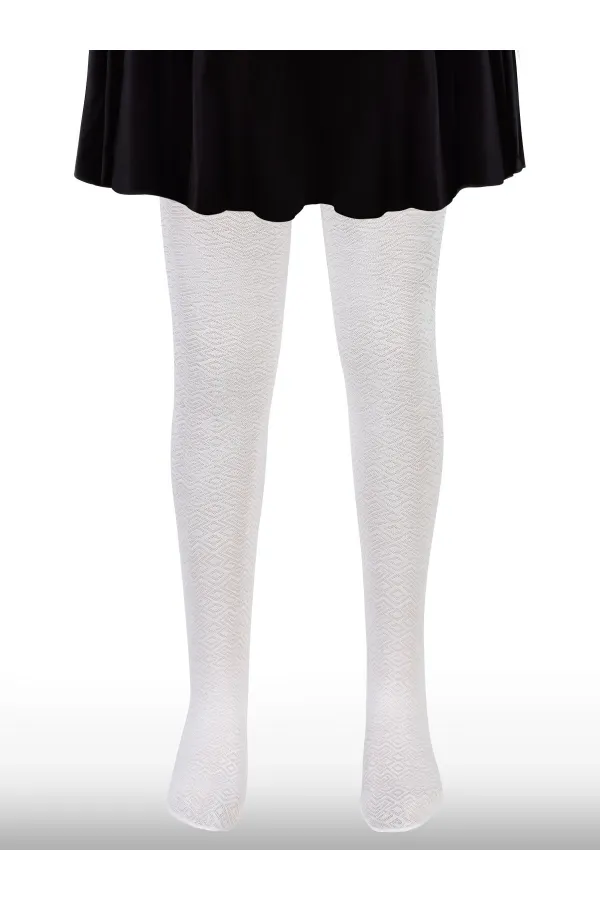 Kız Çocuk Külotlu Çorap 2-9 Yaş Beyaz - Paket