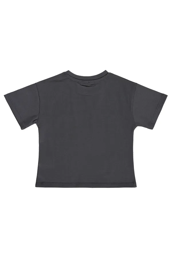 Kız Çocuk Tişört 2-5 Yaş Antrasit - Paket