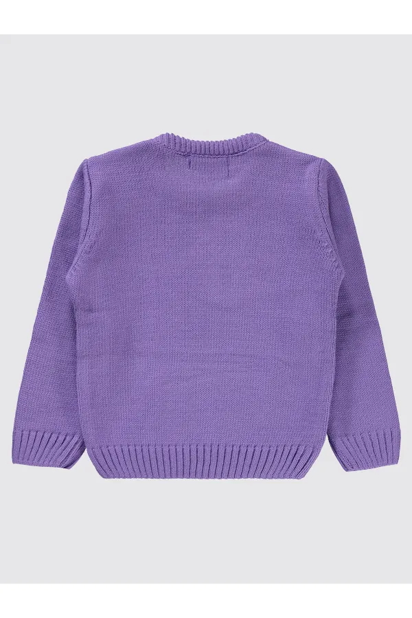 Pull pour fille de 2 à 5 ans, couleur lilas métallisé - Emballage
