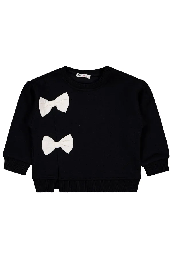 Kız Çocuk Sweatshirt 2-5 Yaş Siyah - Paket