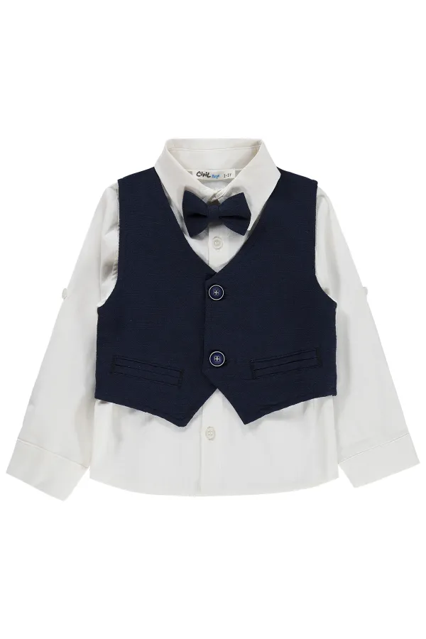 Boys' Shirt, Ages 2-5, Navy Blue - Pack
