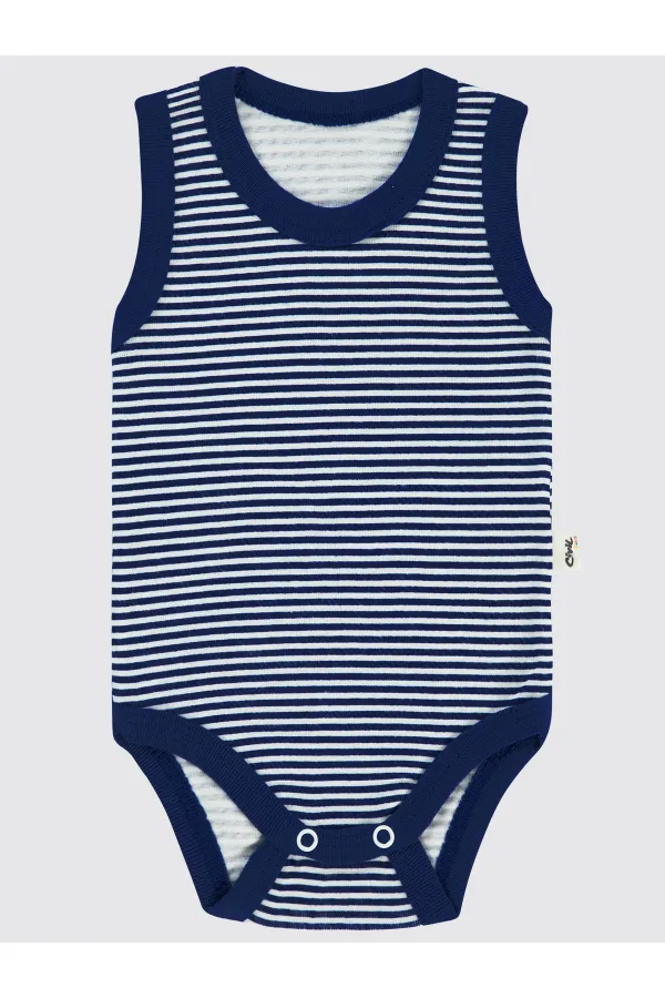 Bebek Çıtçıtlı Badi 0-24 Ay Lacivert - Paket