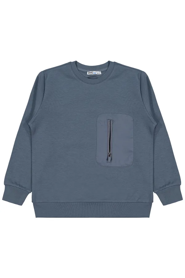 Erkek Çocuk Sweatshirt 10-13 Yaş Açık Antrasit - Paket