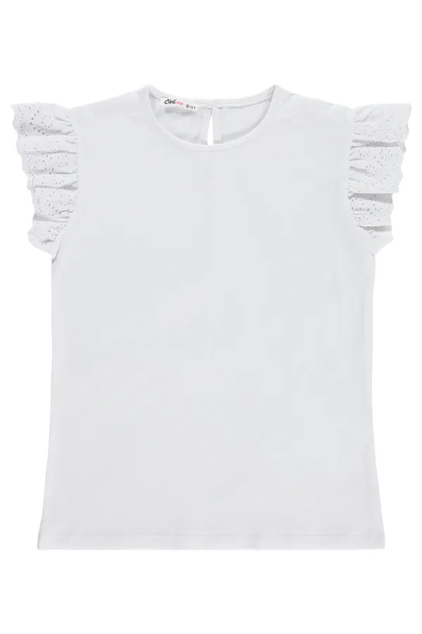 T-shirt fille, 10-13 ans, blanc cassé - Emballage