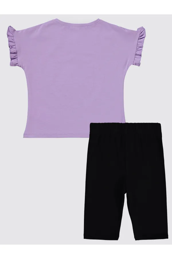 Kız Çocuk Takım 2-5 Yaş Dijital Lavanta - Paket