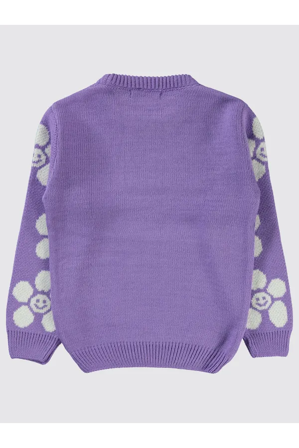 Pull pour fille 6-9 ans, couleur lilas métallisé - Emballage