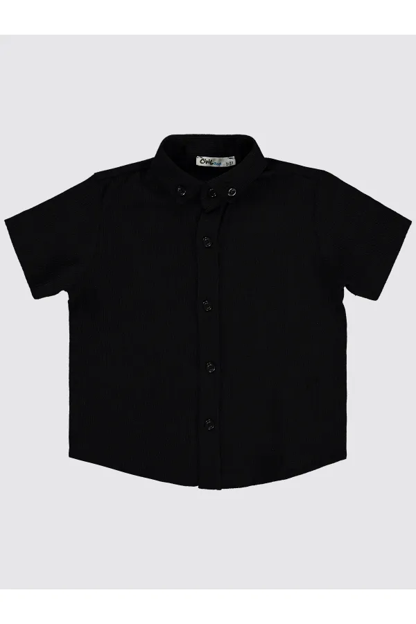 Erkek Çocuk Gömlek 2-5 Yaş Siyah - Paket