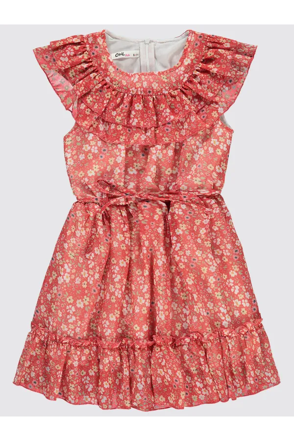 Girl's Vest and Dress 6-9 Years Old Coral - Package