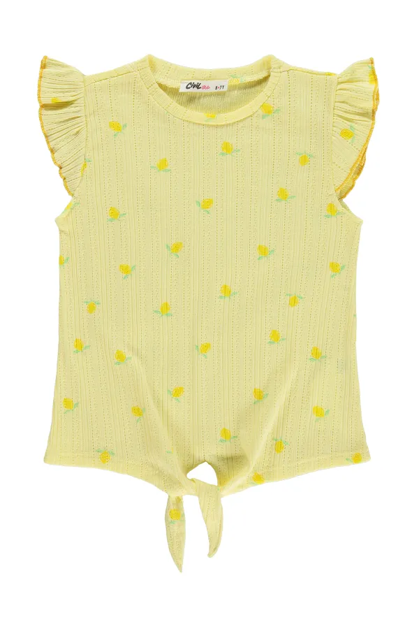 Girls' T-shirt, Ages 6-9, Yellow - Pack