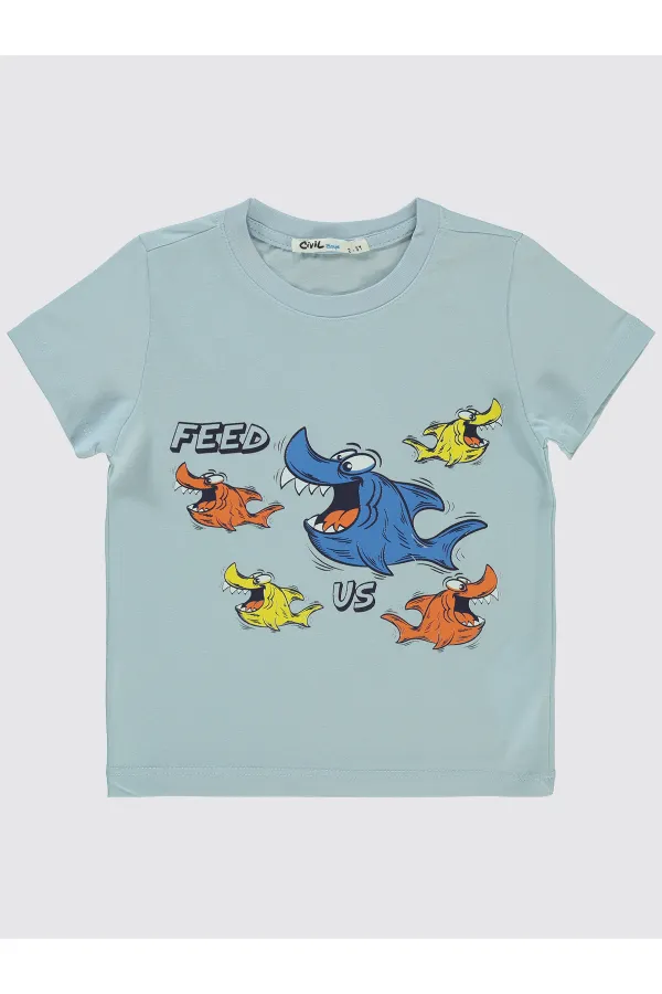 Boys T-Shirt 2-5 Years Old Ice Blue - Pack
