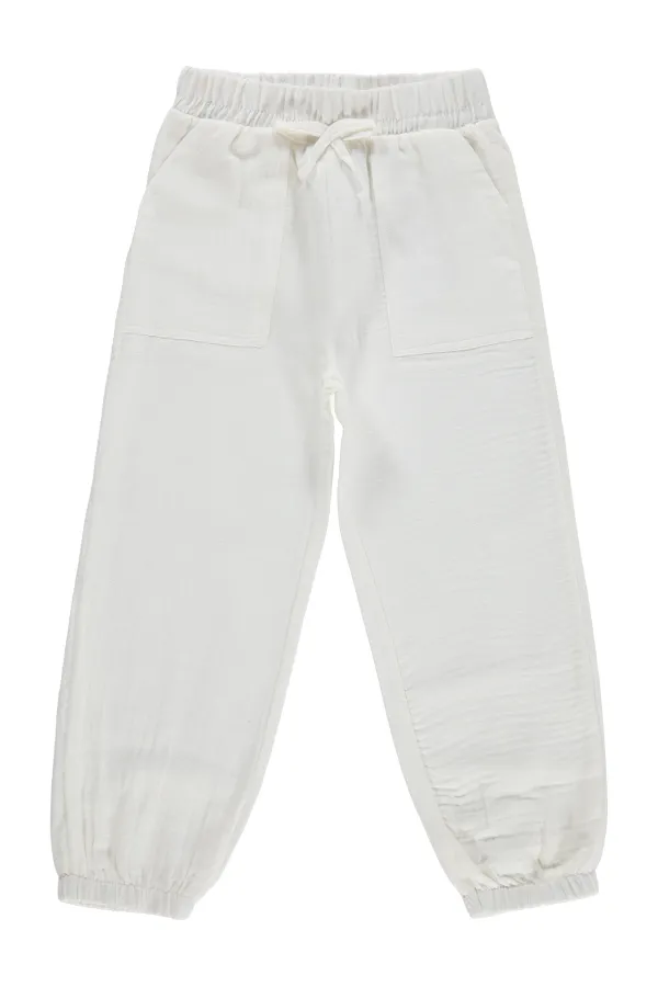 Kız Çocuk Pantolon 6-9 Yaş Beyaz - Paket