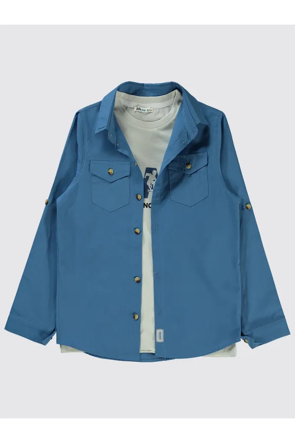 Erkek Çocuk Gömlek 10-13 Yaş İndigo - Paket