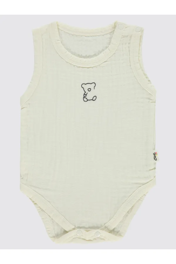 Bebek Çıtçıtlı Badi 0-24 Ay Ekru - Paket