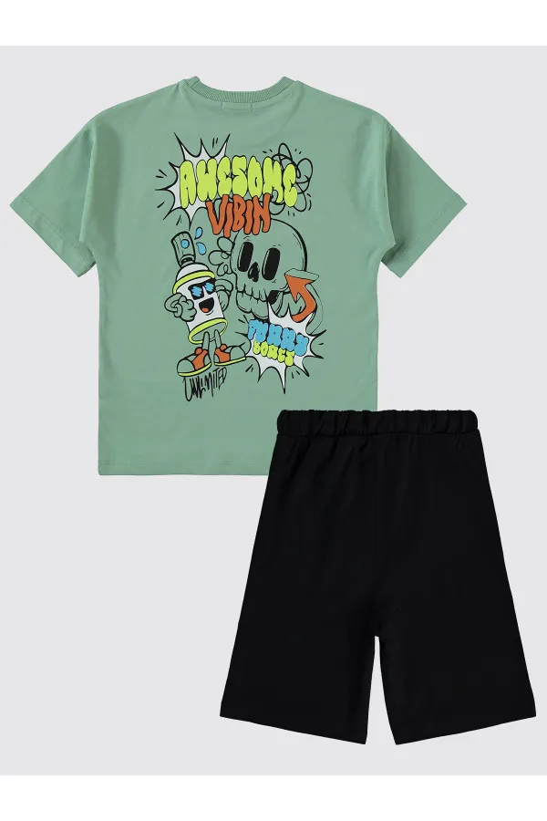 Boys Pajama Set 6-9 Years Old Soft Khaki - Package