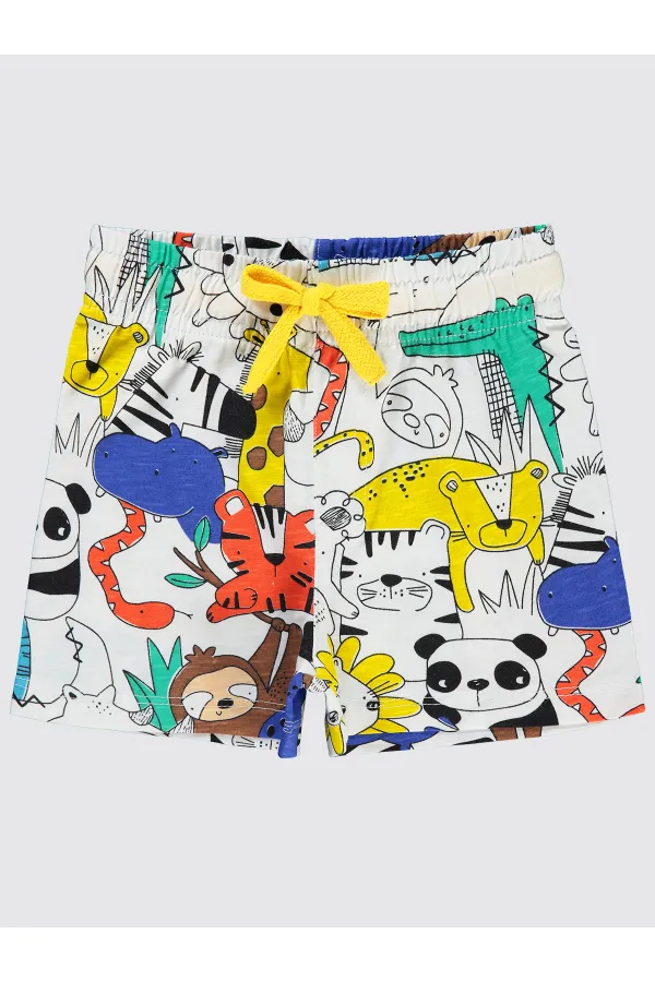 Erkek Çocuk Şort 2-5 Yaş Beyaz - Paket