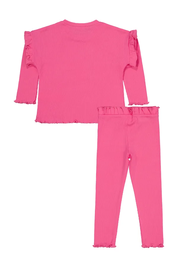 Kız Çocuk Takım 2-5 Yaş Koyu Pembe - Paket