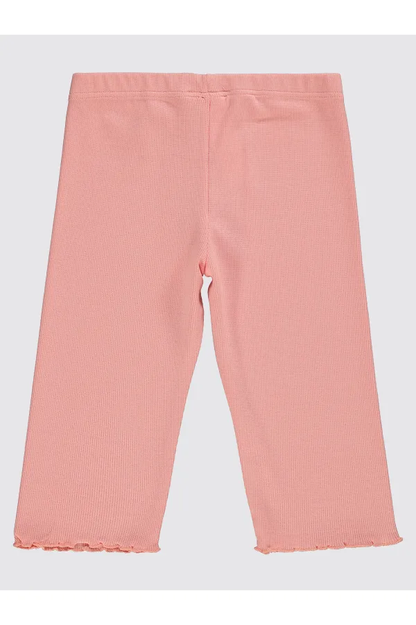 Kız Çocuk Tayt 6-9 Yaş Pudra - Paket