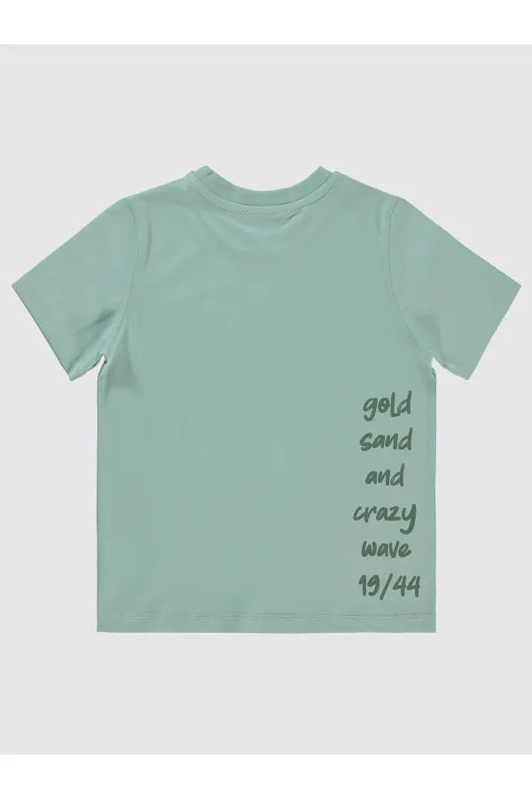 T-shirt garçon 6-9 ans vert amande clair - Emballage