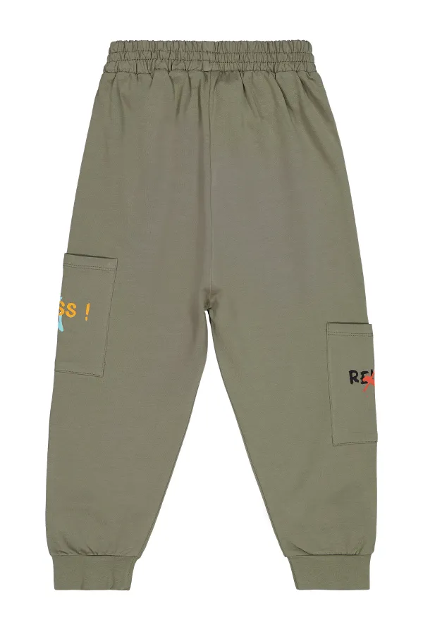 Erkek Çocuk Eşofman Altı 6-9 Yaş Haki - Paket