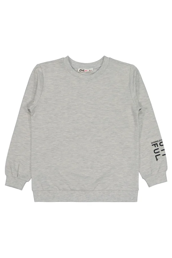 Girl's Sweatshirt 6-9 Years Old Ecru Melanj - Package