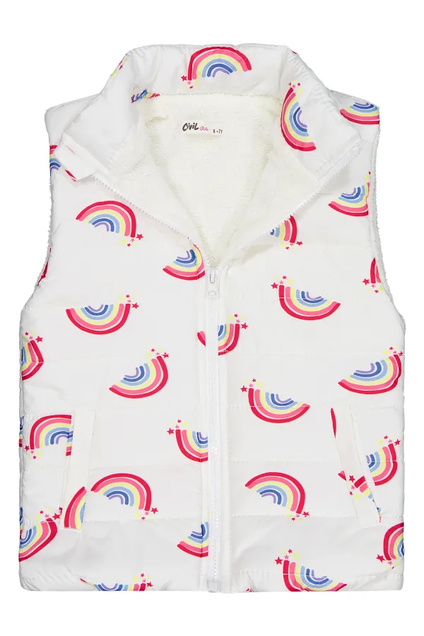 Kız Çocuk Yelek 6-9 Yaş Ekru - Paket