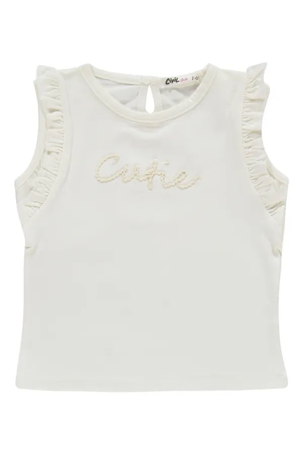 Kız Çocuk Takım 2-5 Yaş Kırık Beyaz-Koyu Pembe - Paket