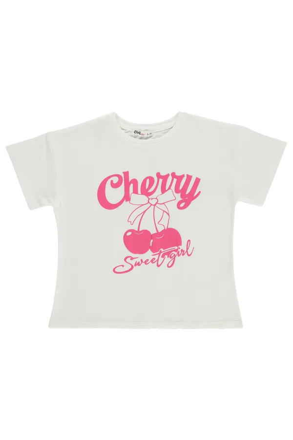 Kız Çocuk Tişört 6-9 Yaş Ekru - Paket