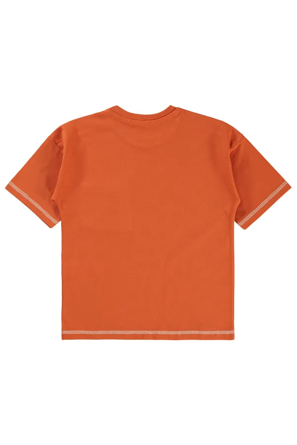 Erkek Çocuk Tişört 6-9 Yaş Oranj - Paket