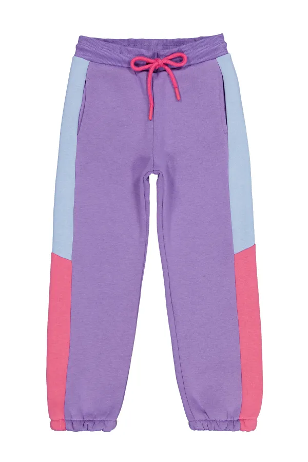 Bas de survêtement violet pour filles (6-9 ans) - Lot