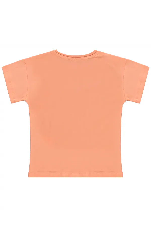 T-shirt fille, 6-9 ans, saumon - Lot