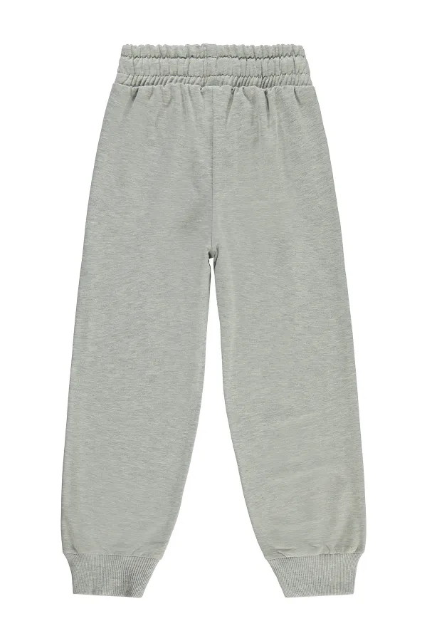 Pantalon de survêtement garçon, 10-13 ans, gris chiné - Lot