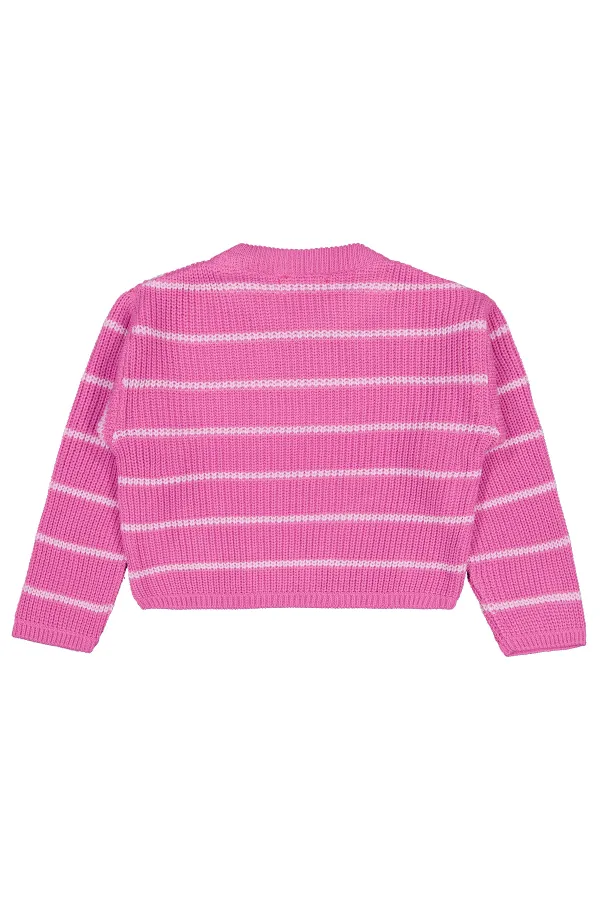 Kız Çocuk Kazak 6-9 Yaş Koyu Pembe - Paket