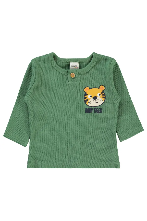 Bebek Sweatshirt 0-24 Ay Haki - Paket