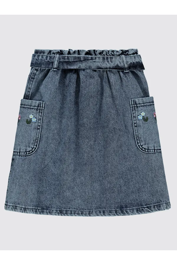 Kız Çocuk Etek 6-9 Yaş Mavi - Paket