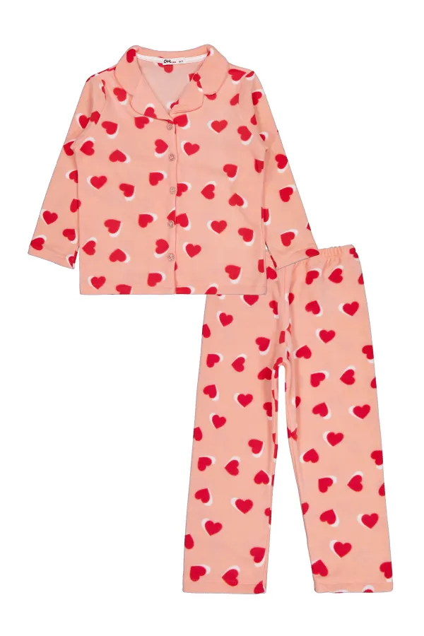 Kız Çocuk Pijama Takımı 10-13 Yaş Somon - Paket Kız Çocuk Pijama Takımı 10-13 Yaş Somon - Paket