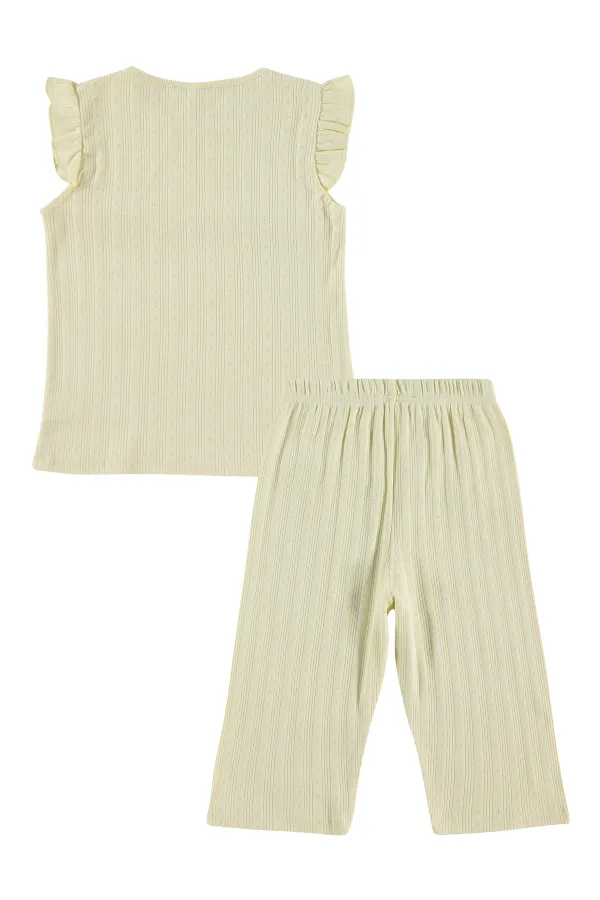 Kız Çocuk Pijama Takımı 6-9 Yaş Sarı - Paket