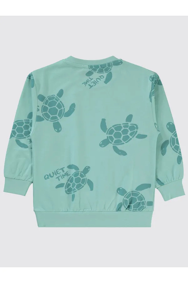 Erkek Çocuk Sweatshirt 2-5 Yaş Turkuaz - Paket