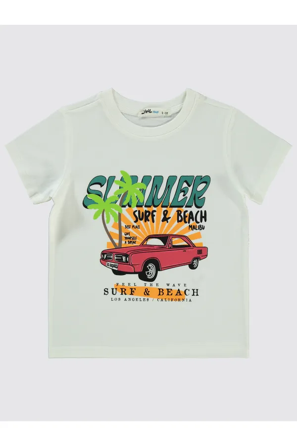 Boys T-Shirt 2-5 Years Old Ecru - Package