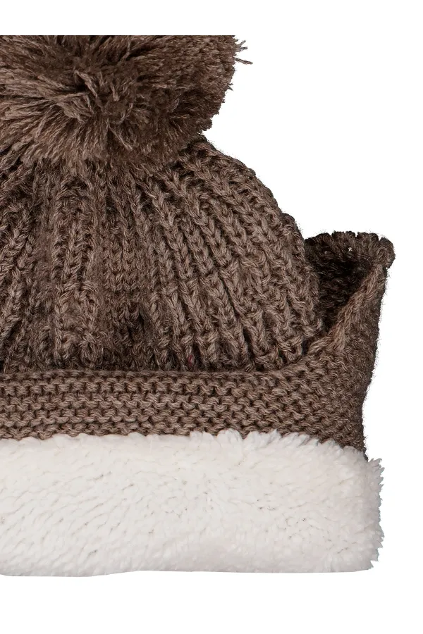 Bebek Atkı Bere Eldiven Setleri 0-24 Ay Kahverengi - Paket