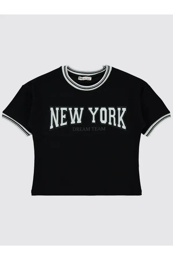 Lot de T-shirts noirs pour filles de 6 à 9 ans