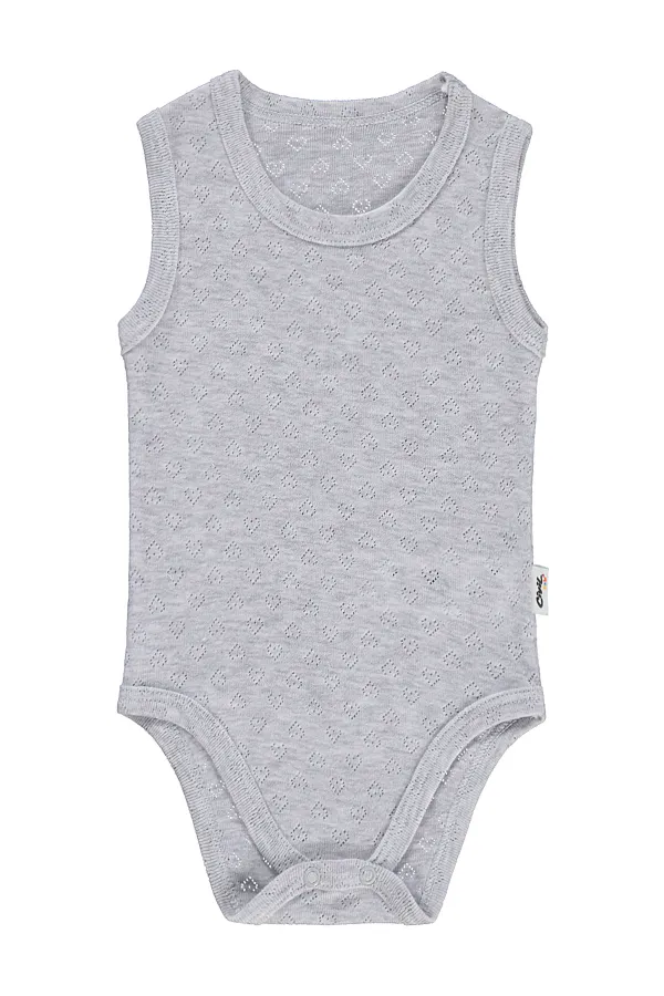 Bebek Çıtçıtlı Badi 0-24 Ay Gri - Paket